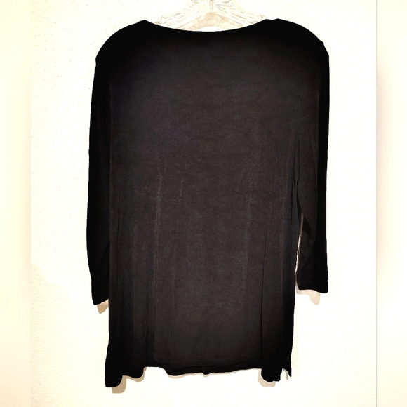 Chico's Travlers Black Long Sleeve Top - Picture 2 of 3
